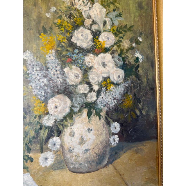 1980s 1980s Vintage Impressionist Floral Still Life Oil on Board Painting, Signed, Framed For Sale - Image 5 of 12