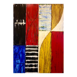 Joan KahnJoan Kahn Rome Vibrant Bold Color Abstract Expressionist Modernist Oil Painting, 1987