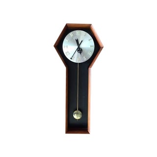 Mid-Century George Nelson Walnut Wall Clock For Sale
