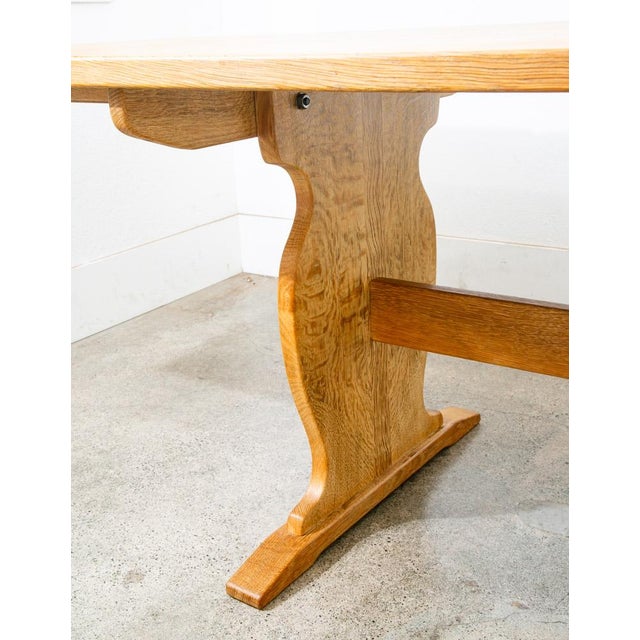 Mid 20th Century Danish Modern Dining Table Solid White Oak Attributed to Henning Kjaernulf Leaf X2 For Sale - Image 9 of 12