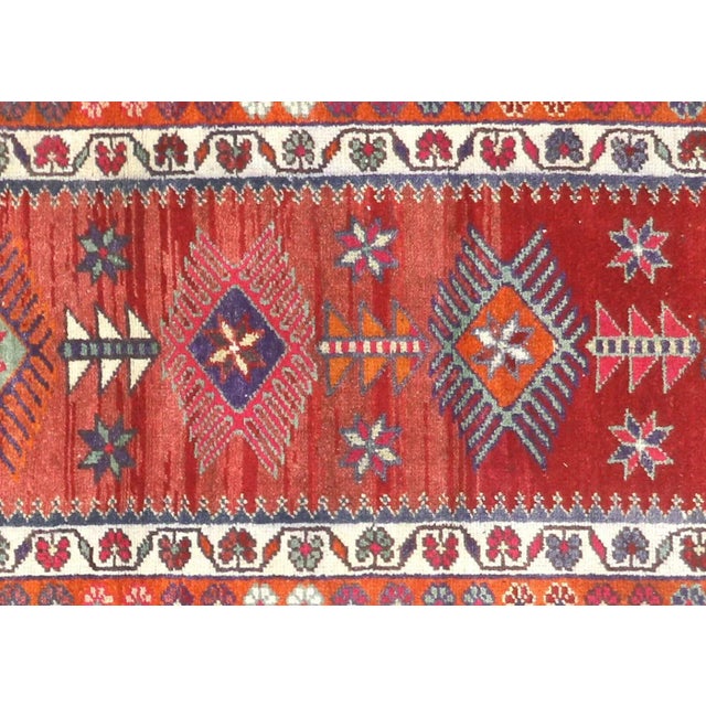 1960s Turkish Oushak Runner. Handwoven with wool on wool foundation in the Oushak region of Western Turkey. The Anatolian...