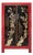 Vintage Chinese Red & Black Lacquered 2 Door Cabinet For Sale