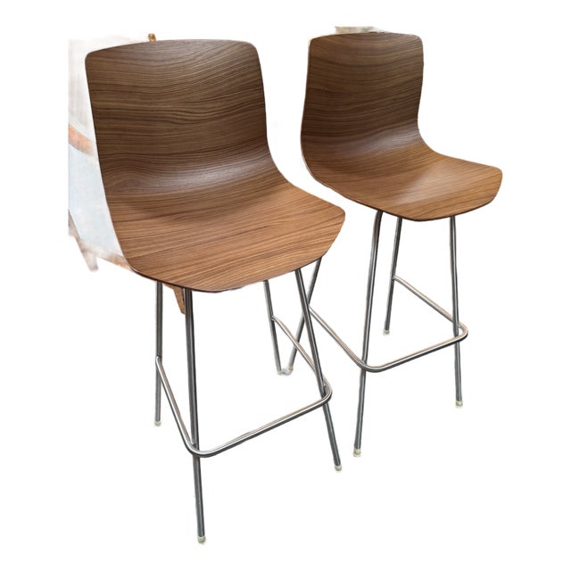 Case Furniture for Design Within Reach Loku Bar Stools, Pair For Sale