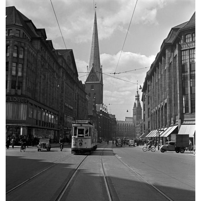 1930s Tram to Wandsbek Over Mönckebergstraße Hamburg, Germany 1938, Printed 2021 For Sale - Image 5 of 5