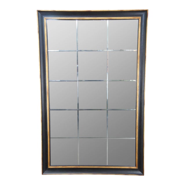 Vintage Chelsea House Black & Gold Lawing Industrial Full Length Wall Mirror For Sale