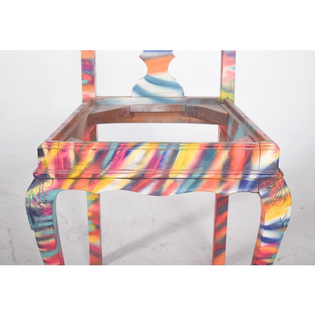 Wood Portuguese Painted Chair by Francisco Camilo, 1950s For Sale - Image 7 of 8