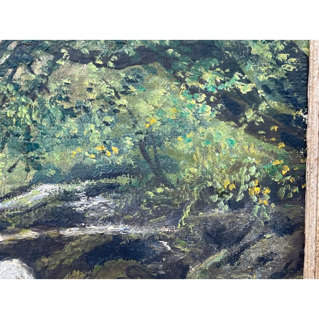 Tobias Everet Spence, River Forest Landscape Oil Painting by 20th Century Post War Irish Artist, 1945 For Sale - Image 4 of 13