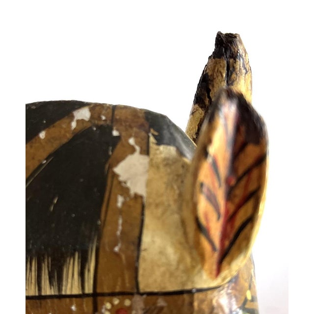 Yellow Hand-Painted Wooden Horse For Sale - Image 8 of 16