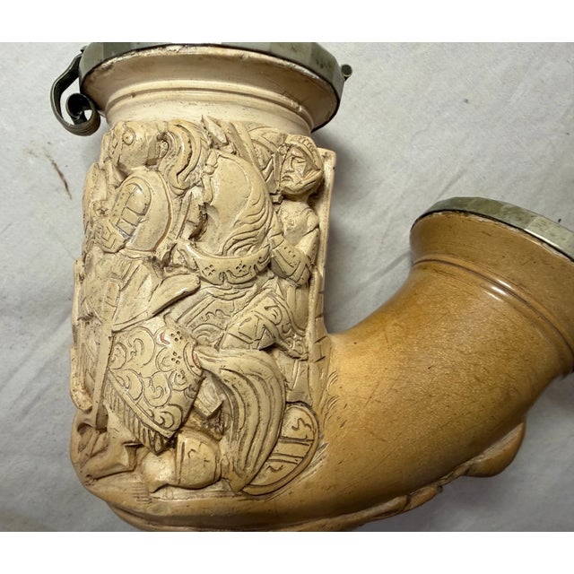 Large Antique 1800's Hand Carved German Meerschaum Silver Knight Smoking Pipe For Sale In New York - Image 6 of 18