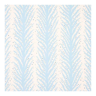 Schumacher Creeping Fern Fabric in Slumber Blue For Sale