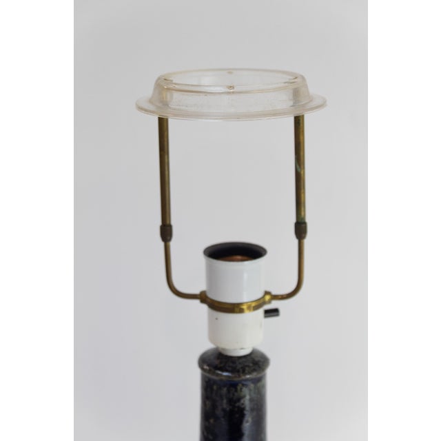Blue Mid-Century Danish Stoneware Table Lamp by Frank Tromborg for Axella, 1960s For Sale - Image 8 of 18