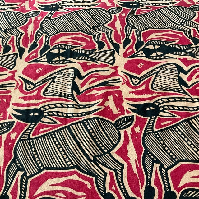 Late 20th Century Korhogo Cloth Design Fabric Coverlet / Bedspread For Sale - Image 5 of 7