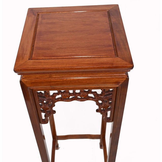 Wood Chinese Pedestal Tables, Set of 2 For Sale - Image 7 of 10