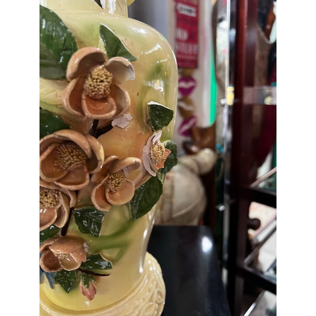 1970s 1970s Ceramic Detailed Table Lamp With Bird Accents- Condition Issues For Sale - Image 5 of 10