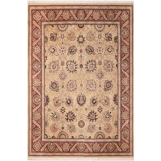 Elegant Pak-Persian Beige/Red Wool Rug - 8'0'' X 10'2'' For Sale - Image 9 of 9