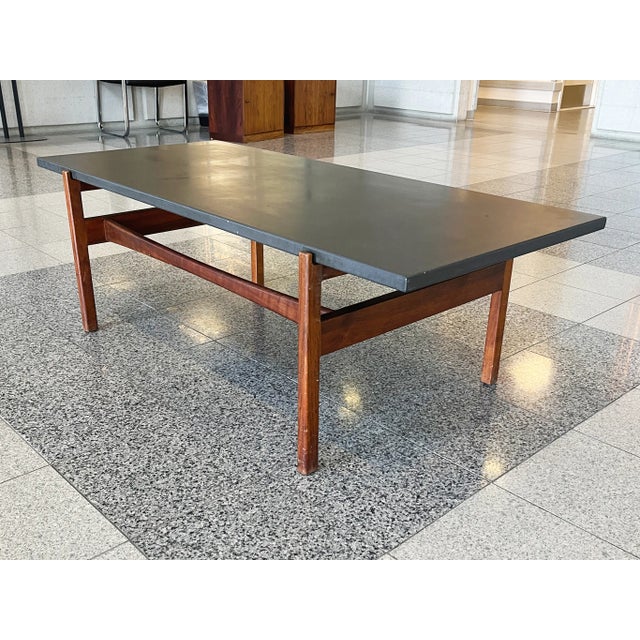 Black Midcentury Slate Top Coffee Table by Jens Risom For Sale - Image 8 of 11