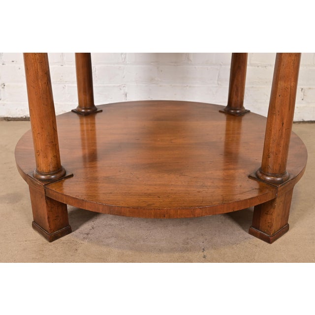Brown Baker Furniture French Empire Cherry and Burl Wood Tea Table, Circa 1960s For Sale - Image 8 of 16