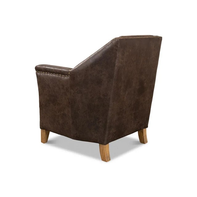 Eclectic Modern Leather Armchair For Sale - Image 4 of 11