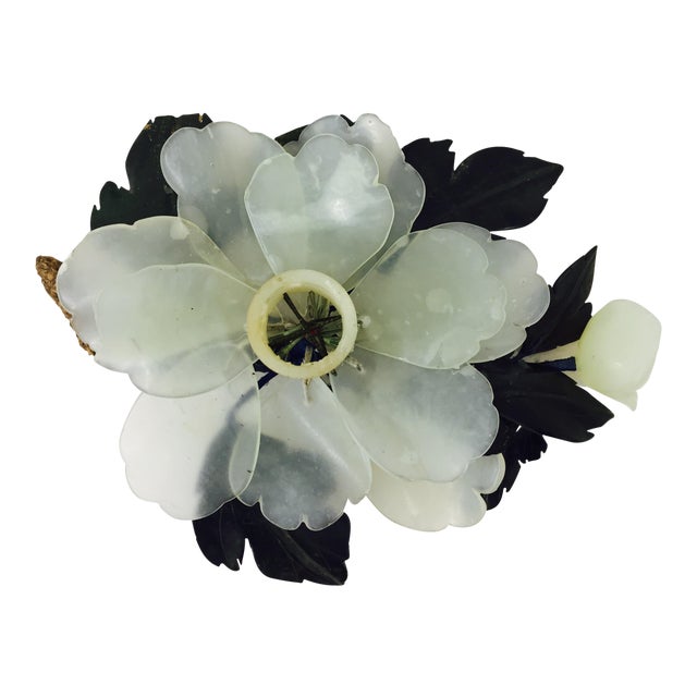 Antique Jade Flower Candle Holder Chairish