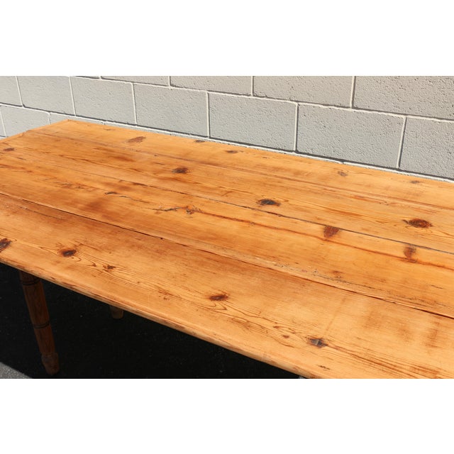 19th Century French Provincial Farmhouse Pine Drop-Leaf Dining Table For Sale - Image 14 of 18