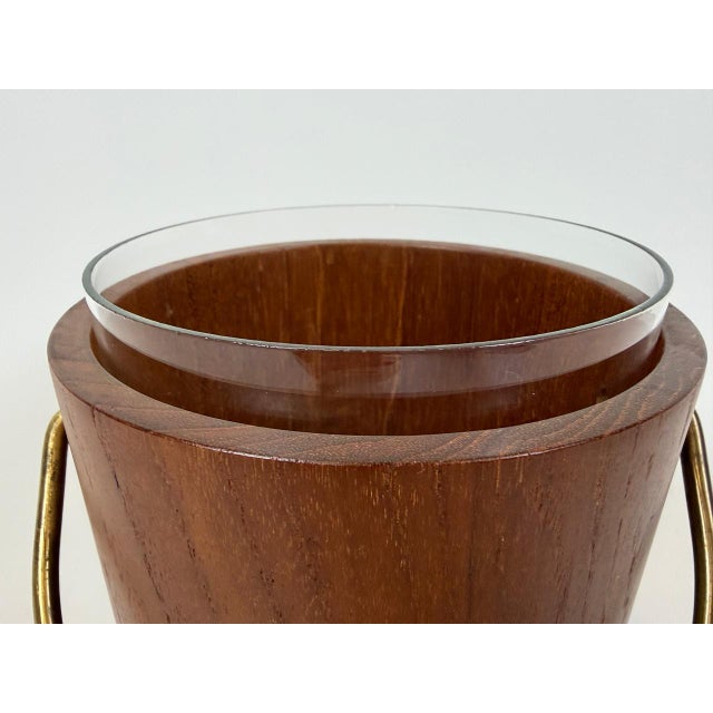 Mid-Century Modern Danish Teak and Brass Digsmed Ice Bucket, 1960s For Sale - Image 4 of 9