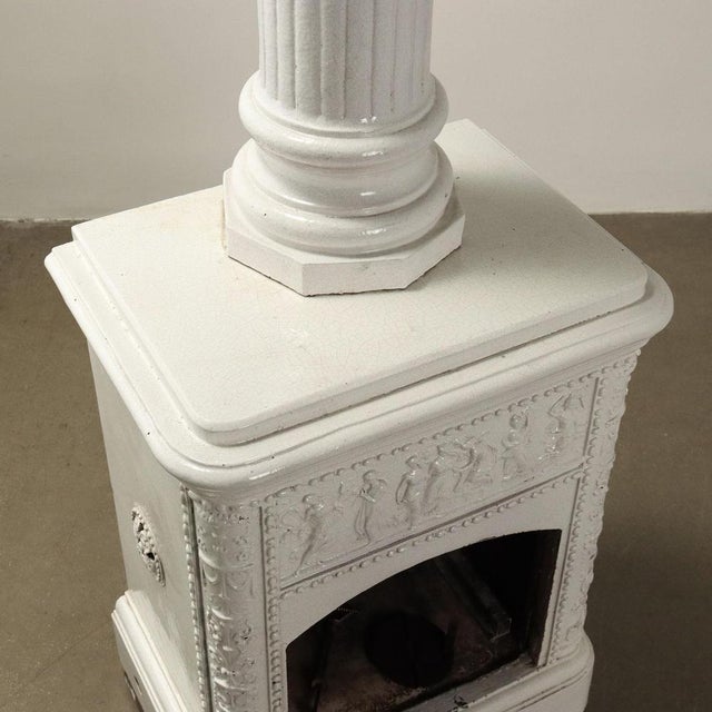 Ceramic Neoclassical Style Fireplace Stove in Ceramic For Sale - Image 7 of 14