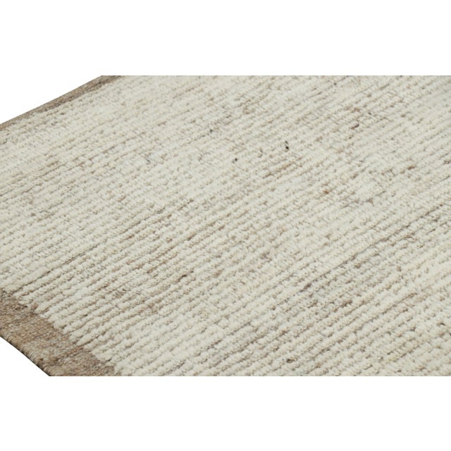 Rug & Kilim’s Oversized Kilim With Beige and White Textural Stripes and Striae For Sale In New York - Image 6 of 7