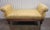1990s Traditional Butter Yellow Upholstered Bench With Rolled Arms and Birds For Sale - Image 5 of 11