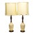 Mid Twentieth Century Modern Table Lamps Ceramic and Walnut - a Pair For Sale