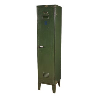 Italian Green Lacquered Metal Cabinet, 1970 For Sale