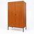 Vintage Two-Door Wardrobe Wooden Wardrobe with Hanging and Shelving Sections For Sale - Image 5 of 6