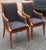 A pair Hickory White Furniture Biedermeier inspired Lacquered Maple and Black Upholstered armchairs. Measures 22" in...