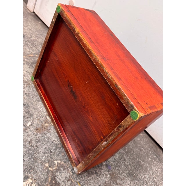 Late 20th Century Vintage Red Finish Wood Nesting Tray Boxes, Set of Four For Sale - Image 5 of 12