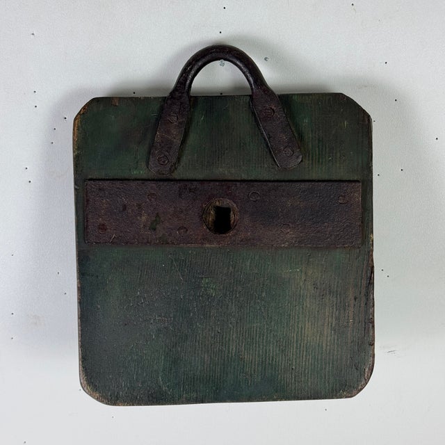 Late 19th Century Wood Block With Metal Handle Circus Pole Support For Sale - Image 4 of 6