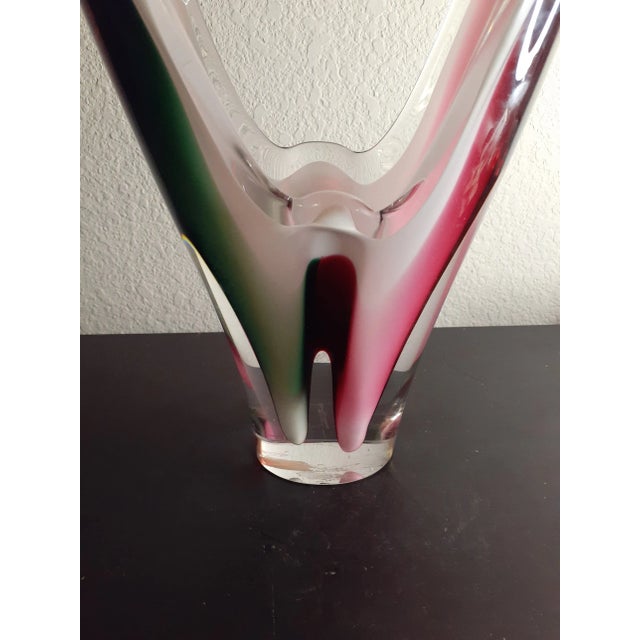 This is a RARE STUNNING 1962 Signed Flygsfors Coquille Paul Kedelv Sweden Sommerso 14" Vase. Procured at an auction BOX 38