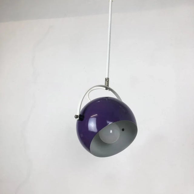 Adjustable Pop Art Panton Style Hanging Light with Purple Spot, Germany, 1970s For Sale - Image 4 of 13