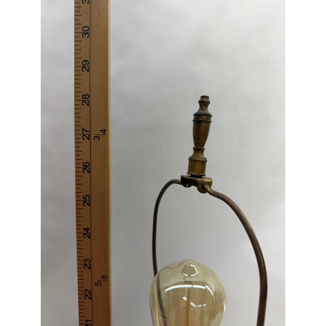 Vintage Cranberry Cut-to-Clear Glass Table Lamp on Marble Base For Sale - Image 6 of 10