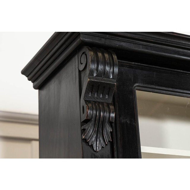 English Ebonised Mahogany Glazed Bookcase, 1940 For Sale - Image 9 of 17