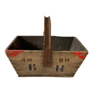 Wood French Farm Basket For Sale