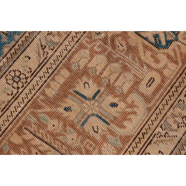 Shabby Chic 1990's Vintage Teal/Brown Wool Rug - 9'8'' X 12'9'' For Sale In New York - Image 6 of 10