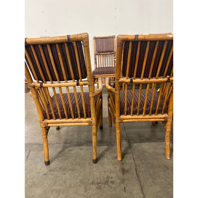 1970s Henredon Attributed Bamboo Rattan Dining Chairs - Set of 8 For Sale - Image 10 of 14