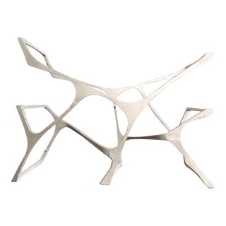 Made Goods Organic Modern Silver Bookshelf Gerald Console Table For Sale