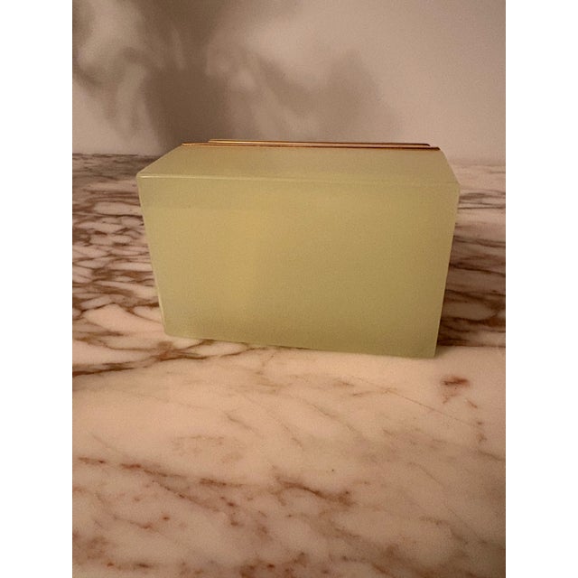 Metal Vintage Murano Style Yellow Opaline Jewelry Casket For Sale - Image 7 of 9