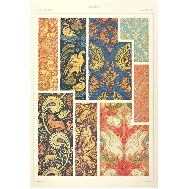 Arab Decorative Style is a print on ivory-colored paper realized by Andrea Alessio in the early 20th Century. Signed on...