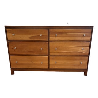 1990s Copeland Furniture Solid Cherry & Walnut 6-Drawer Double Dresser For Sale