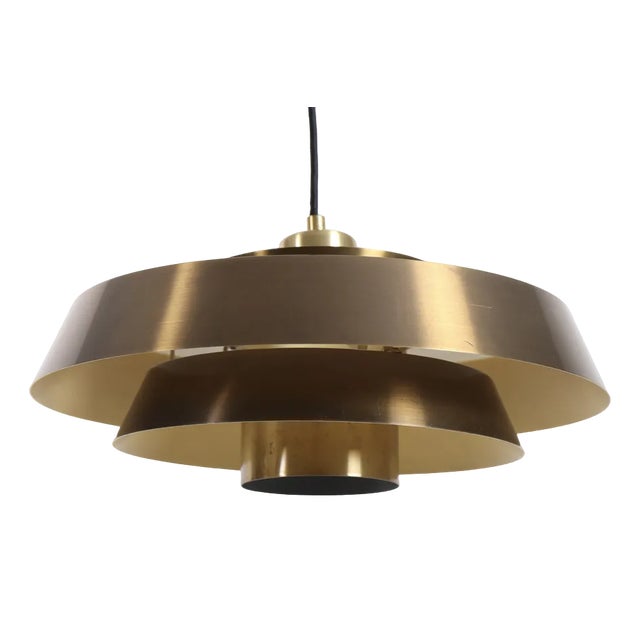 Brass Nova Ceiling Lamp by Johannes Hammerborg for Fog & Mørup, 1960s For Sale