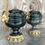 Mid 20th Century Vintage Boho Black Marble and Brass Ram’s Head Lidded Urns - a Pair For Sale - Image 5 of 6