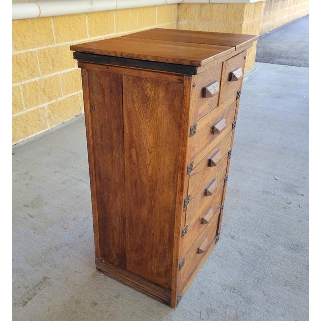 1910s Antique American Arts & Crafts Oak Storage Cabinet, c.1910 For Sale - Image 5 of 9