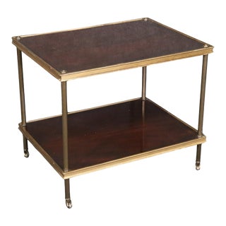 French Directoire Style Ralph Lauren Figured Mahogany Gilt Brass End Table For Sale