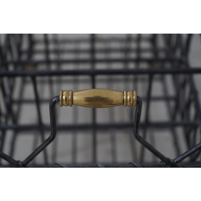 Maitland Smith Iron & Brass Magazine Rack For Sale - Image 10 of 12